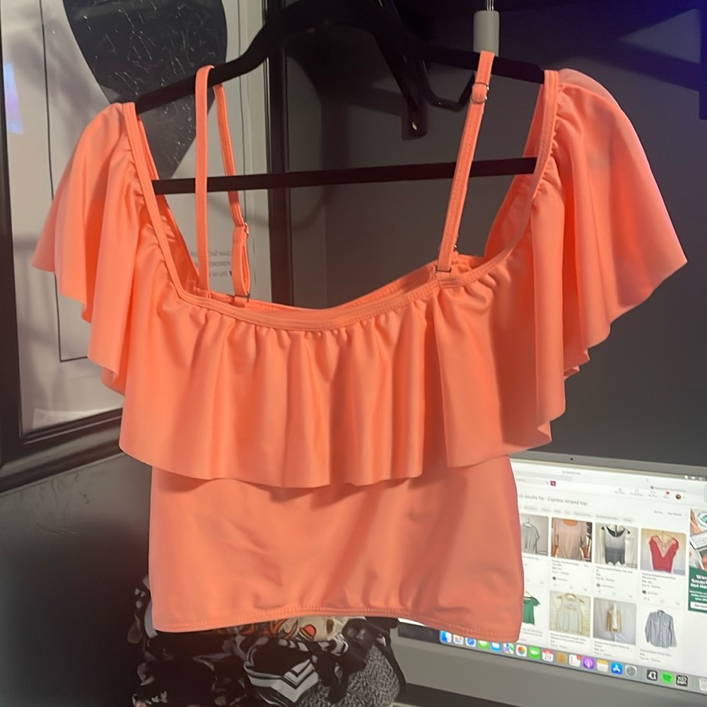 Coral Flowy Swimsuit Top